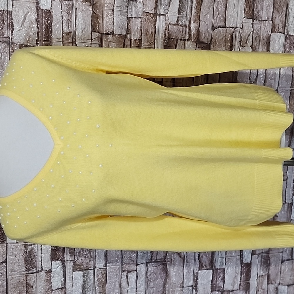 CAROLYN TAYLOR WOMEN'S  YELLOW SWEATER  PRE-OWNED